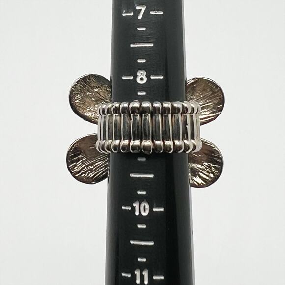 Lot of 3 Large Statement Elastic Cocktail Rings - Flower - Heart -Dangle Beads - Picture 10 of 11